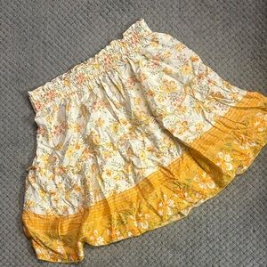 SHEIN Yellow and White Floral Skirt
